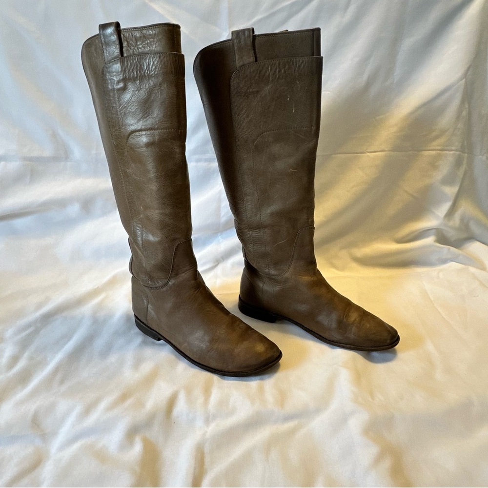 FRYE Paige Tall Riding Boots 77534 Distressed Brown Leather Women’s Size 7.5